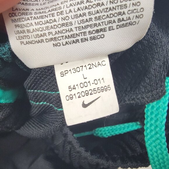 Nike Dri Fit Mens Large Black Green Athletic Shorts Casual Running Gym Training - Picture 7 of 12